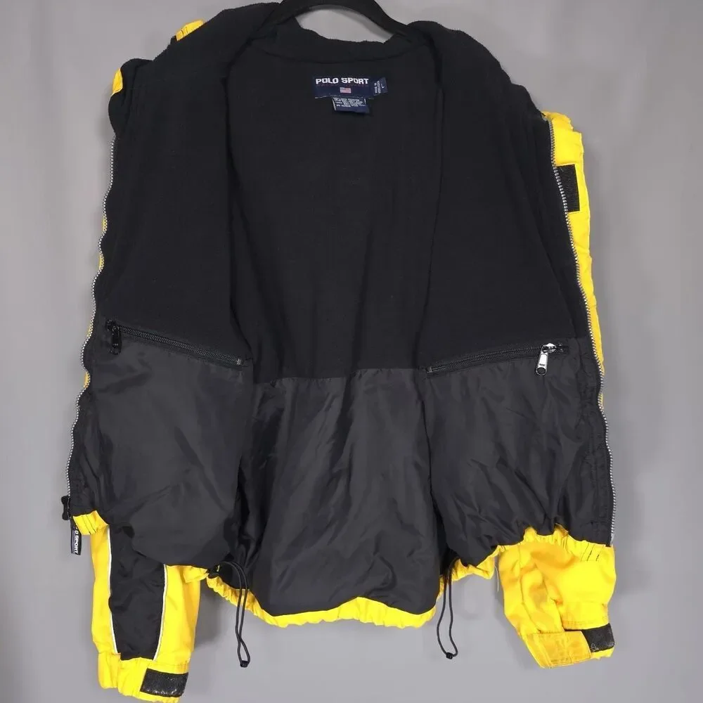 Vintage 1990s POLO SPORT‎ RALPH LAUREN Size L Fleece Lined Nylon Hooded Jacket